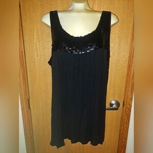 Avenue Black Sequin Tank Top